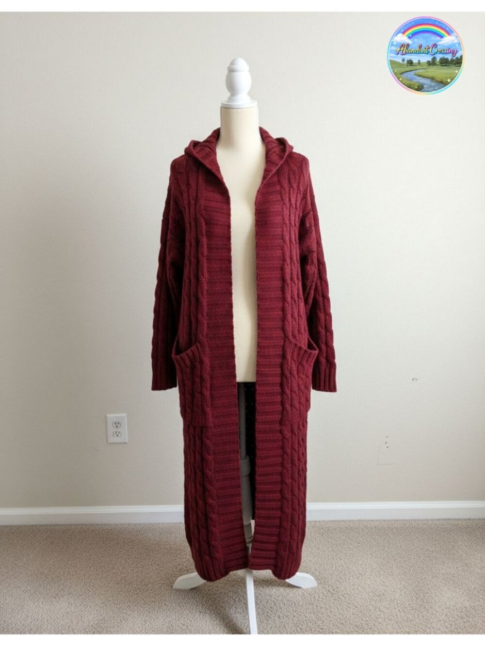Cable Knit Chunky Cardigan with Pockets Long Maxi Sweater Coat
